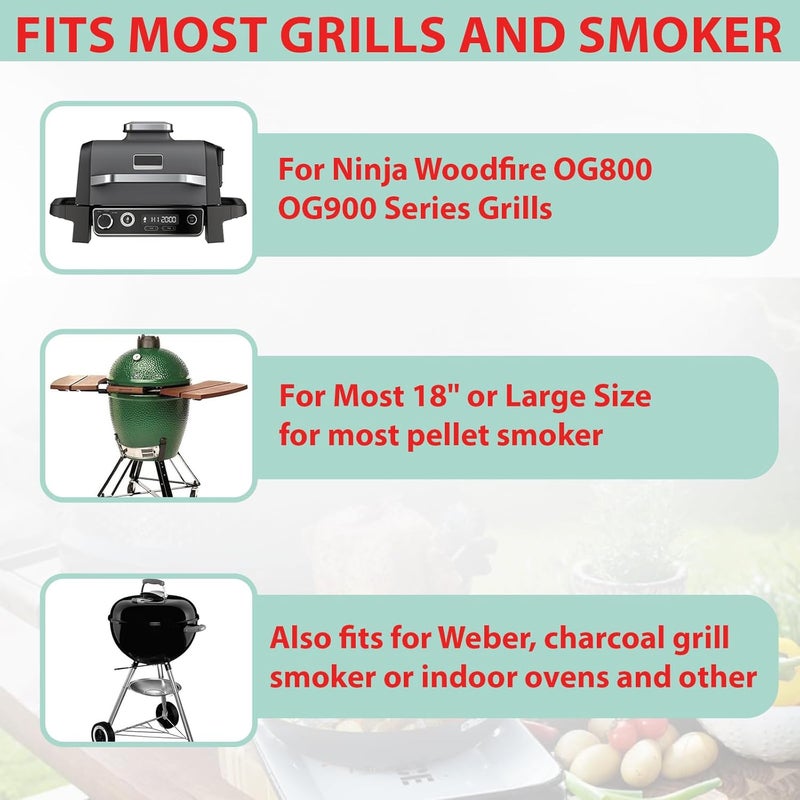 WEBROIL Universal BBQ Rib Racks for Most Outdoor Grills and Smoker, for Ninja Woodfire OG800/900 Series, Weber, Large Egg, Classic Joe etc., Stainless Steel Roast Turkey Rack Gift for Thanksgiving/Christmas - Image 2